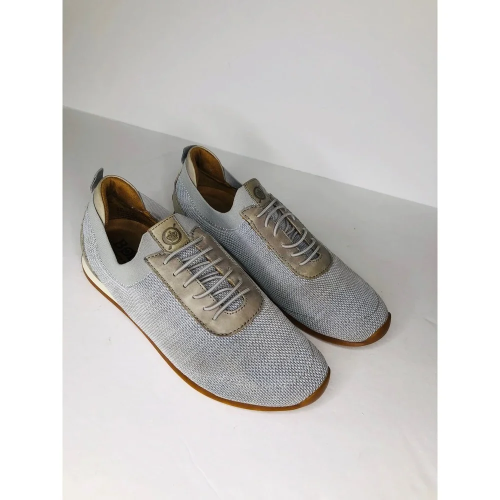 Born Handcrafted Footwear Gray Fabric Leather Accent Sneakers‎ 11.5M